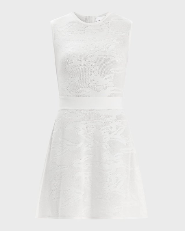 Textured Jacquard Sleeveless A-Line Mini Dress